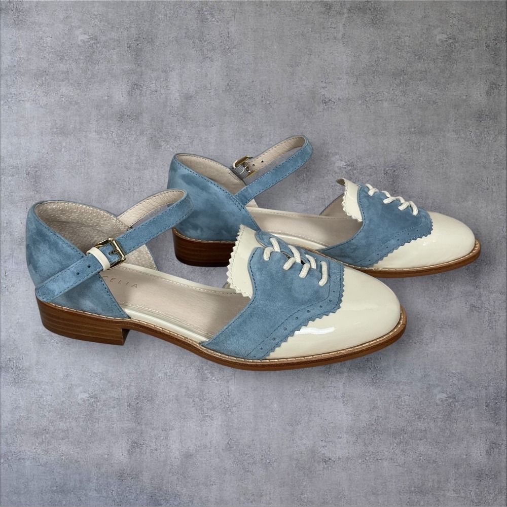 Cecelia New York Lemon Flats Anthropologie Womens 8.5 Mary Jane Oxfords Academia